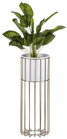 HowHomely Fém virágcserép LOFT 55x20 cm arany/fehér HH-ML-05-GW