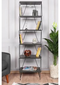 Asir Könyvespolc BALABAN 165x48 cm antracit/fekete 854KLN4316