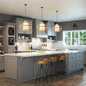 Immax 08256L - Csillár zsinóron PINCHOS 1xE27/40W/230V átm. 40 cm bambusz