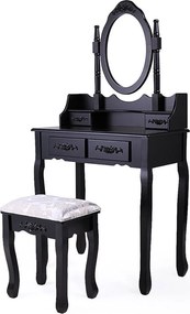 Tükrös fésülködő asztal székkel, Rome több színben-fekete