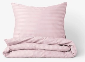 Goldea damaszt ágyneműhuzat - régi rózsaszínű csíkos 220 x 200 és 2db 70 x 90 cm