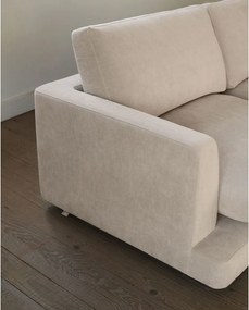 Bézs zsenília sarokkanapé (bal oldali-heverő résszel) Gala – Kave Home