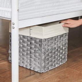 Egyszemélyes ágykeret, fém ágykeret, fehér