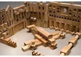 EkoToys - Természetes fa építőkockák, 220 db