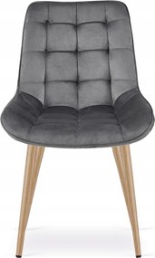 Szürke étkezőszék BERA bársony