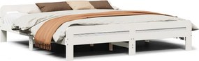 vidaXL fehér tömör fenyőfa ágy matrac nélkül 200 x 200 cm