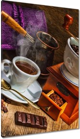 Vászonkép 80x120 Lila kávés zsákok