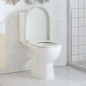 Fehér szögletes gyorskioldó WC-ülőke lassan csukódó fedéllel