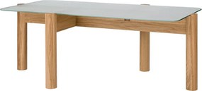 Natúr színű dohányzóasztal üveg asztallappal 55x105 cm Kob – noo.ma