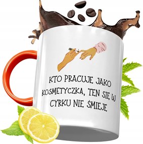 Narancssárga Bögre Kozmetikusnak Ajándék fényképes nyomattal