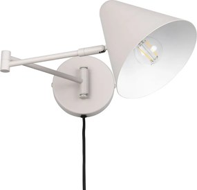 Elefántcsont színű konnektorhoz csatlakoztatható fali lámpa hajlítható szerkezettel ø 15 cm Cosima – Trio