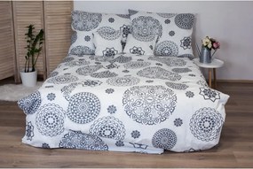 Mandala fehér-szürke pamut ágyneműhuzat, 140 x 200 cm - Cotton House