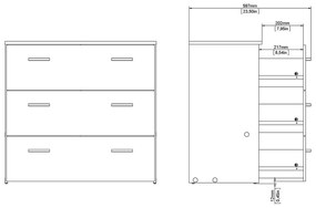 Fehér alacsony komód 74x70 cm Space – Tvilum