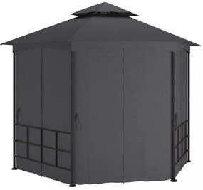 antracitszürke pavilon oldalfalakkal 3,1 x 2,7 m