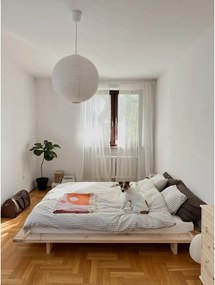 Borovi fenyő franciaágy ágyráccsal 160x200 cm Japan – Karup Design