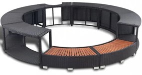 fekete polyrattan jakuzzi-keret