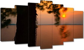 Vászonkép 140x80 Fa Napnyugta