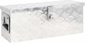 vidaXL ezüstszínű alumínium tárolóláda 60 x 23,5 x 23 cm