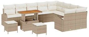 vidaXL Kerti Kanapé Szett párnával tárolóval 12 pcs Beige és krém