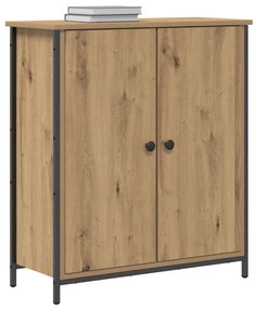 Kézműves tölgy büfé 70x30x80 cm Forgácslap és Acél