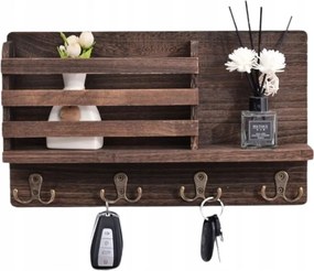Fa Akasztó Előszobába Fali Kulcstartóval Vintage Ruhák