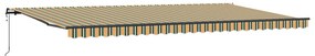 Automatikus Behúzható Napellenző Zöld és Sárga 600x300 cm