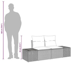 Kerti kanapé Szürke 123 x 62 x 69cm polirattan