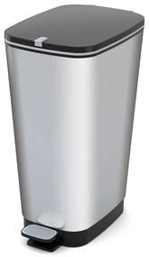 Ezüstszínű műanyag pedálos szemetes 50 l Chic Bin – KIS