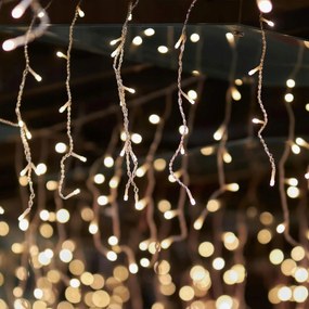 Fényfüggöny 150LED 3x1 Erős Vastag Vezetékek Fehér Meleg Esküvő Karácsony