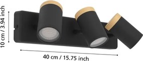 Eglo 300002 - Fürdőszobai spotlámpa CONSUMA 3xGU10/3W/230V IP44 fekete/bézs