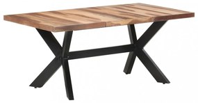 tömör fa étkezőasztal mézszínű felülettel 180 x 90 x 75 cm