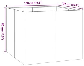 vidaXL növénytartó antracit 120x80x80 cm Acél