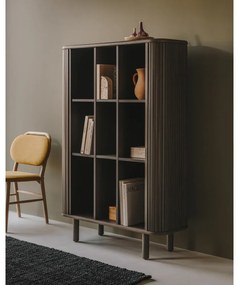 Sötétbarna szekrény tolóajtóval kőrisfa dekorral 110x140 cm Mailen – Kave Home