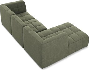 Zöld buklé sarokkanapé (bal oldali-heverő résszel) Aloha – Makamii