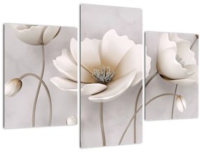 Fehér virágok képe (90x60 cm)