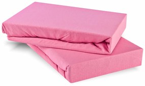EMI Jersey rózsaszín gumis lepedő: Hosszított lepedő 160 x 220 cm