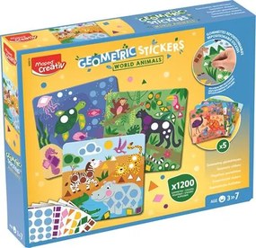 Matrica készlet, geometriai, MAPED CREATIV Geometric Stickers, a világ állatai (IMAC906915)