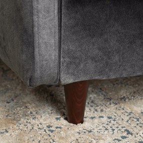 Zestaw 2x Sofa TIVOLI Szara Welurowa