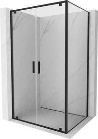 Mexen Exo nyíló zuhanykabin 80 x 100 cm, átlátszó, fekete - 8182-080-100-70-00
