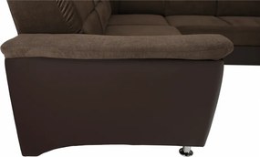 Ülőgarnitúra, textilbőr barna/szövet barna, SANTIAGO U