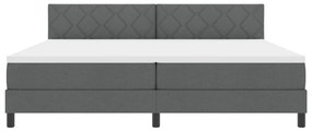 Boxspring Ágy Mattal Sötétszürke 200x200 cm Szövet
