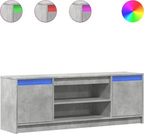vidaXL betonszürke szerelt fa TV-szekrény LED-ekkel 139,5 x 34 x 50 cm