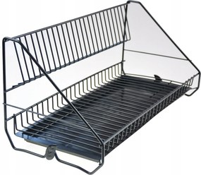 Függő edényszárító 50 x 22 fekete kihúzható konyhai csepegtető V2