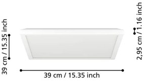 Eglo 901461-LED Dimmelhető fürdőszobai lámpa ROVITO-R 17,6W/230V 39x39 cm IP44 fehér + távirányító