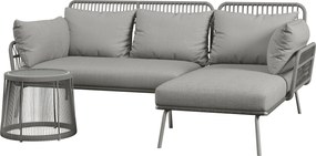 Outsunny 3 Részes Rattan Kertibútor Szett, Párnás Ülőgarnitúra, Teraszbútor 1 Oldalsó Asztallal, 1 Napággyal, 1 Kéttemű Sofával, Kültéri Bútor Szett K