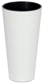 ECO WOOD virágcserép, 20 cm, kerek, fehér