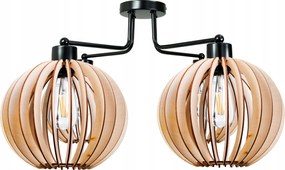 Led Loft Lámpa 4XE27 Mennyezeti Függesztett Fa Sűrű Nappali Szobába