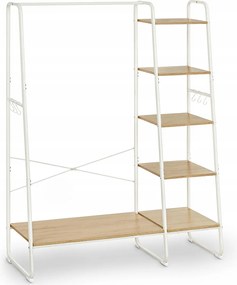 Ruhaakasztó rúddal nyitott szekrény 45 x 120 x 160cm tölgy fehér