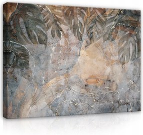Vászonkép 80x60 Absztrakt botanika levelek természet textúra föld színek arany