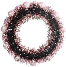Karácsonyi labda koszorúk 2 pcs Rózsaszín 33 x 33 x 7 cm